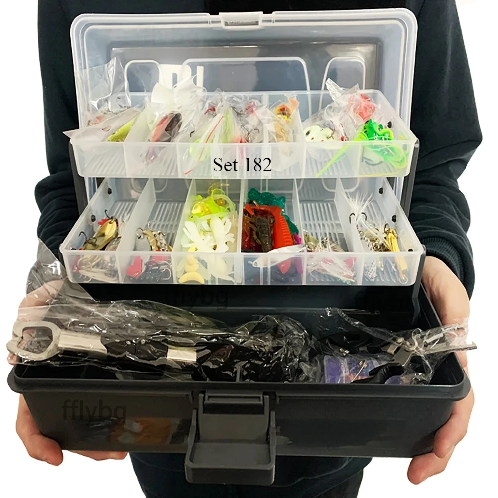 Big Mixed Fishing Lure Set Hard Soft Bait Kit Artificial Bio