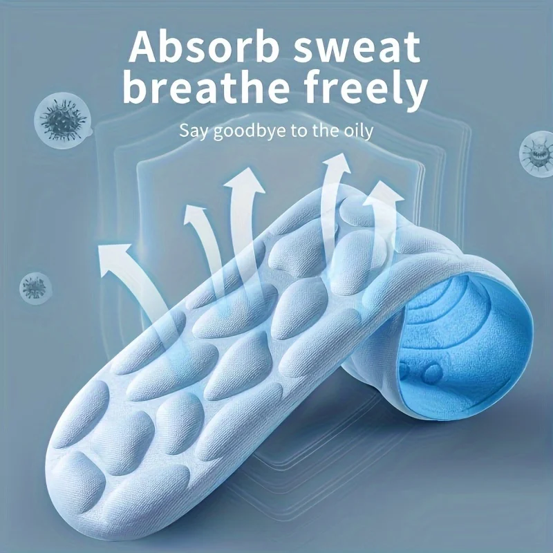 Unisex 5D Cobblestone Massage Insoles for Shoes Men Breathable Deodorant Running Sport Insole for Feet Plantar Fasciitis Shoe