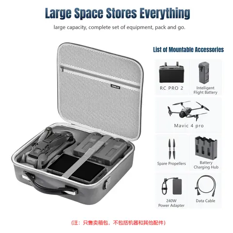 DJI Mavic 4 PRO 용 운반 케이스 여행용 숄더 백 Fly More 콤보 액세서리 보관함 DJI RC PRO 2 용 PU 휴대용 핸드백