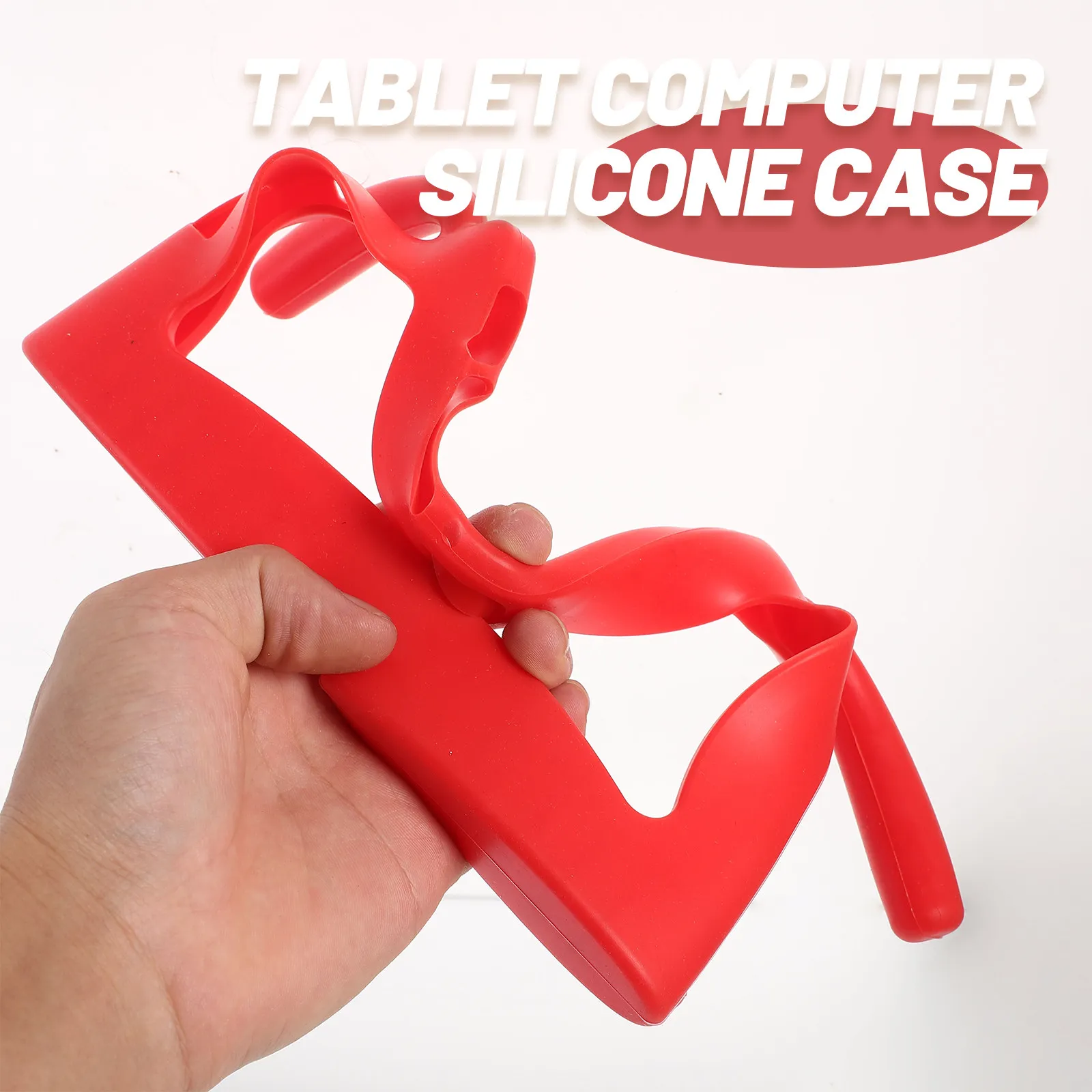 7 Inch Q88 Red Silicone Tablet Case Cover for Children Tablet Pc Protective Heavy-Duty Dual Handles Full Comfortable