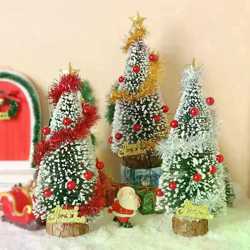 1/12 Dollhouse Mini Christmas Tree Cedar Tree Model Dollhouse Xmas Scene Decor Ornament Doll House Festival Decoration Toys