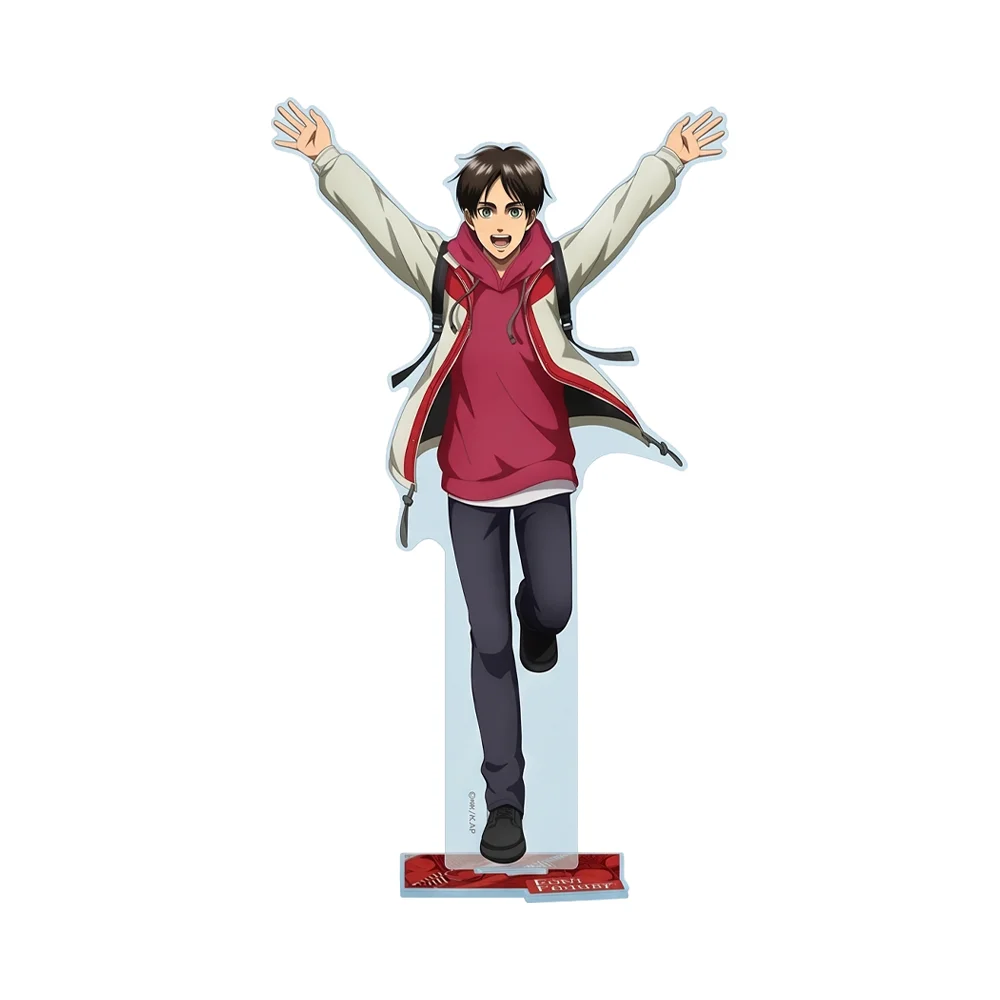 Anime Attack On Titan Levi Ackerman Eren Yeager 15CM Acrylic Stand Keychain Cosplay Character Model Desk Decor Collect Gifts