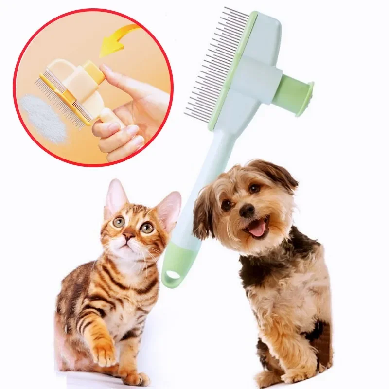 

Dog Comb Pet Hair Remover Self-cleaning Cat Brush Massage Dog Brush One Click Combs for Cats Hair Knot Opening Pet Accessories