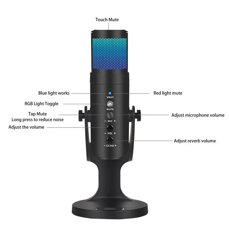 USB Microphone Gaming USB Microphone For PC And Phone Gain Control For Streaming Podcasts Videos Gaming USB Microphone For PC