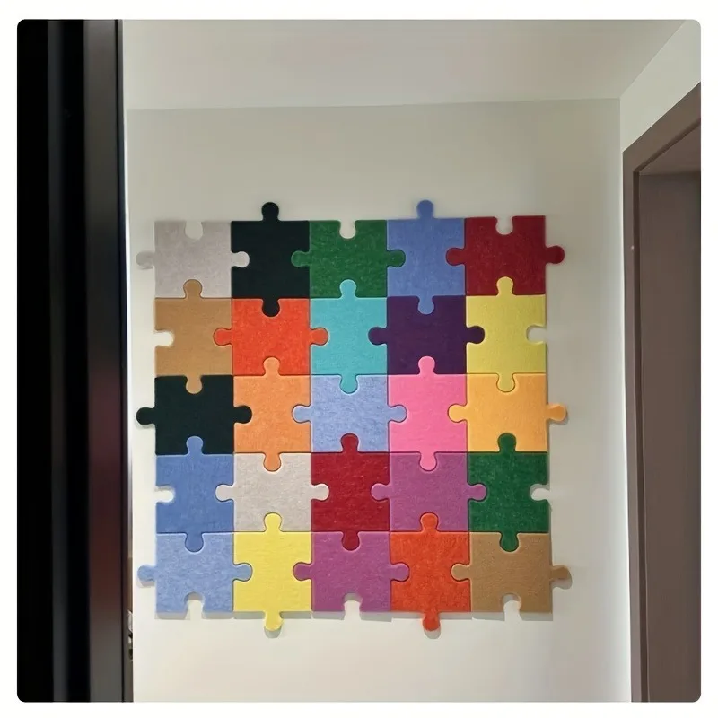 9Pcs 3D Felt Wall Stickers Self Adhesive No Nail Bulletin Board Colorful Board for Photo Note Cards Modern Home Wall Decoration