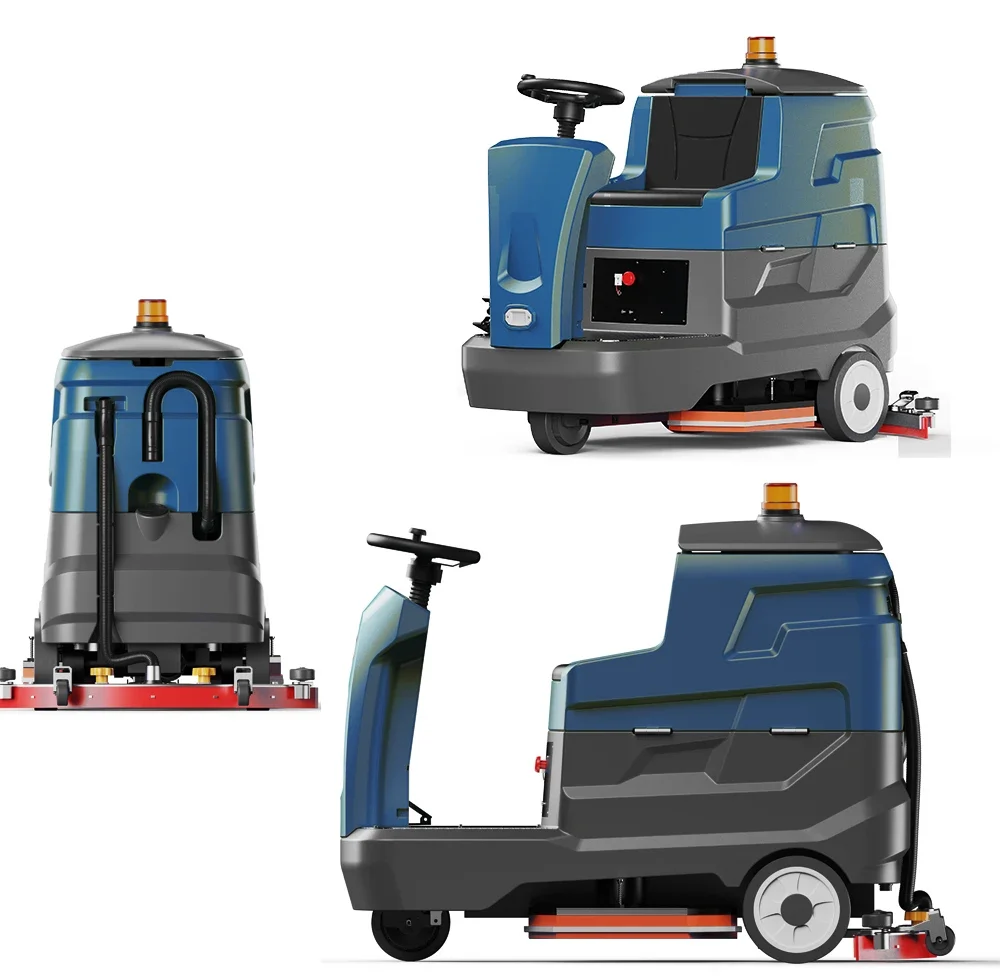 

Cheap Floor Sweepers Electric Street Ride-On Sweeper Machine Driving Double Scrubbing Floor Washer Machine Industrial Sweeper