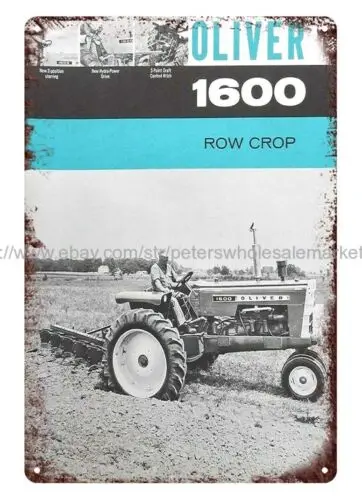 interior design 1963 Oliver 1600 Row-Crop tractor farm equipment metal tin sign