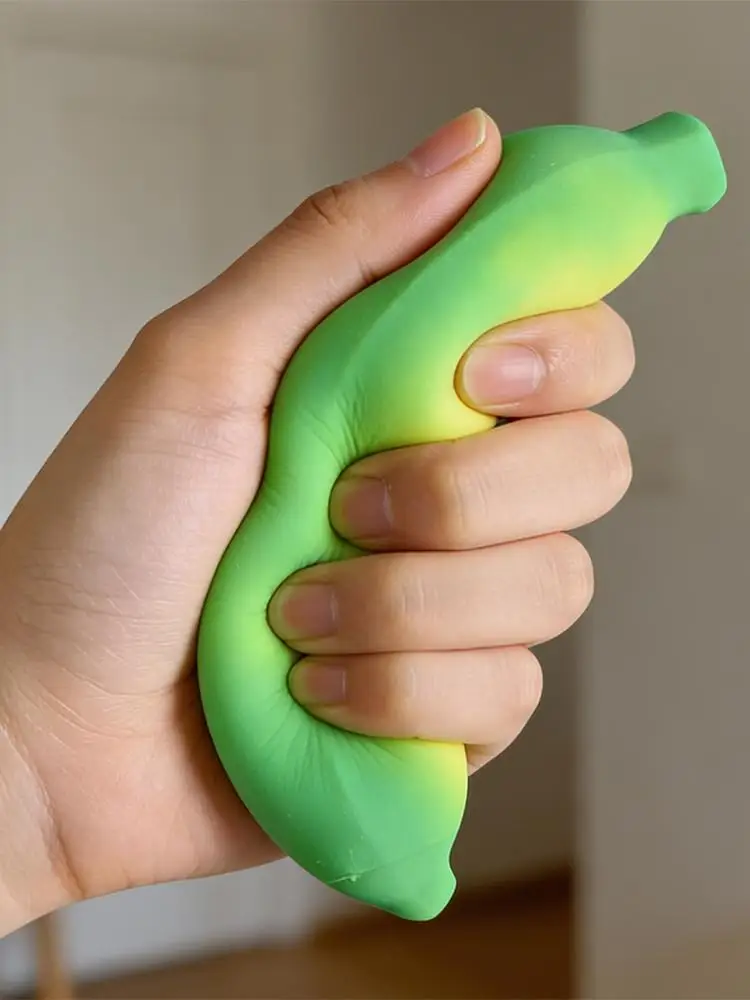 Color-changing banana squeeze toy Stress-relieving fluid simulation fruit squeeze toy Banana Ultra-Soft Sensory Prank Pinch Toy