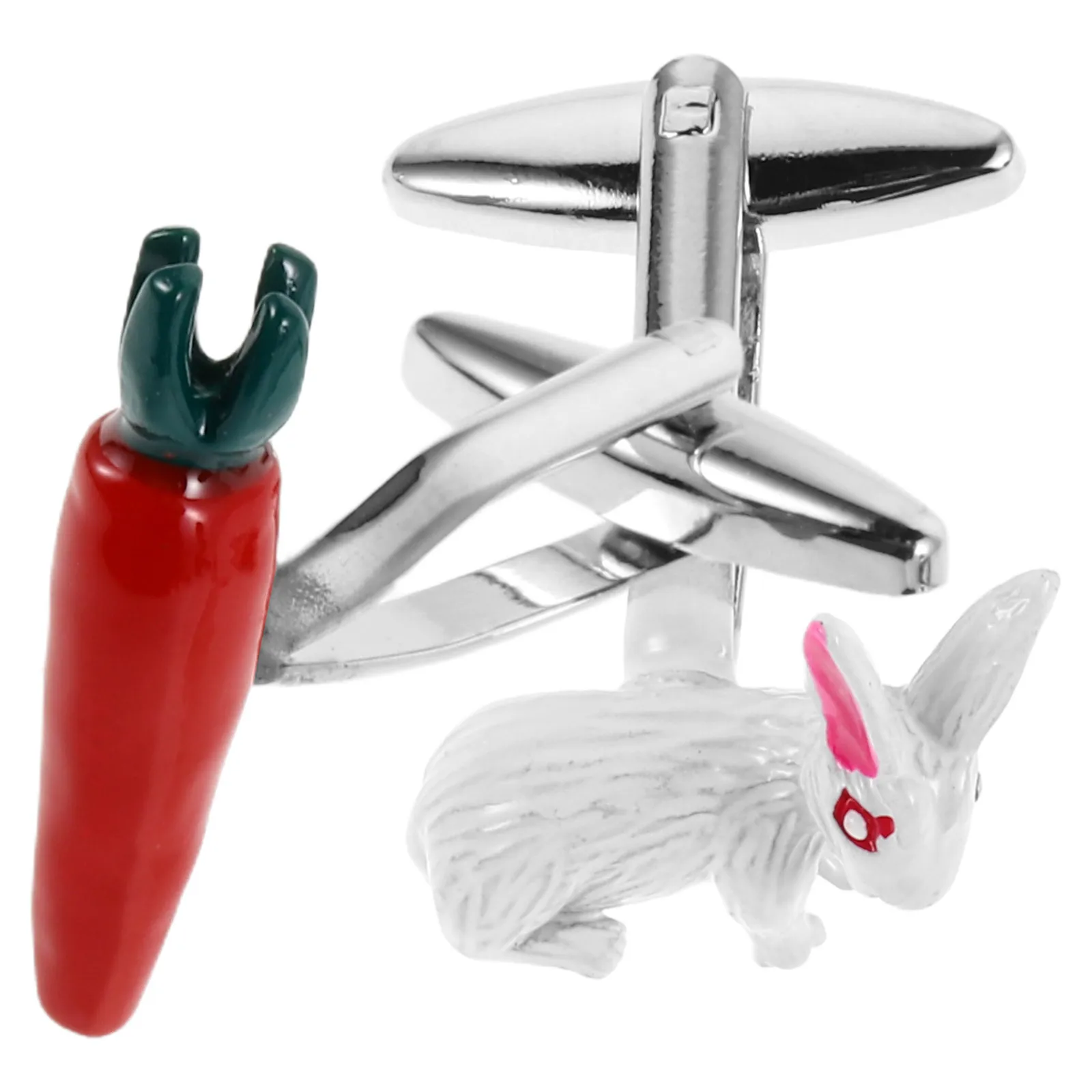 

Festival Bunny Cufflinks Carrot Design Copper Cufflinks for Men Women Unique Vintage Accessory Holiday Everyday Wear