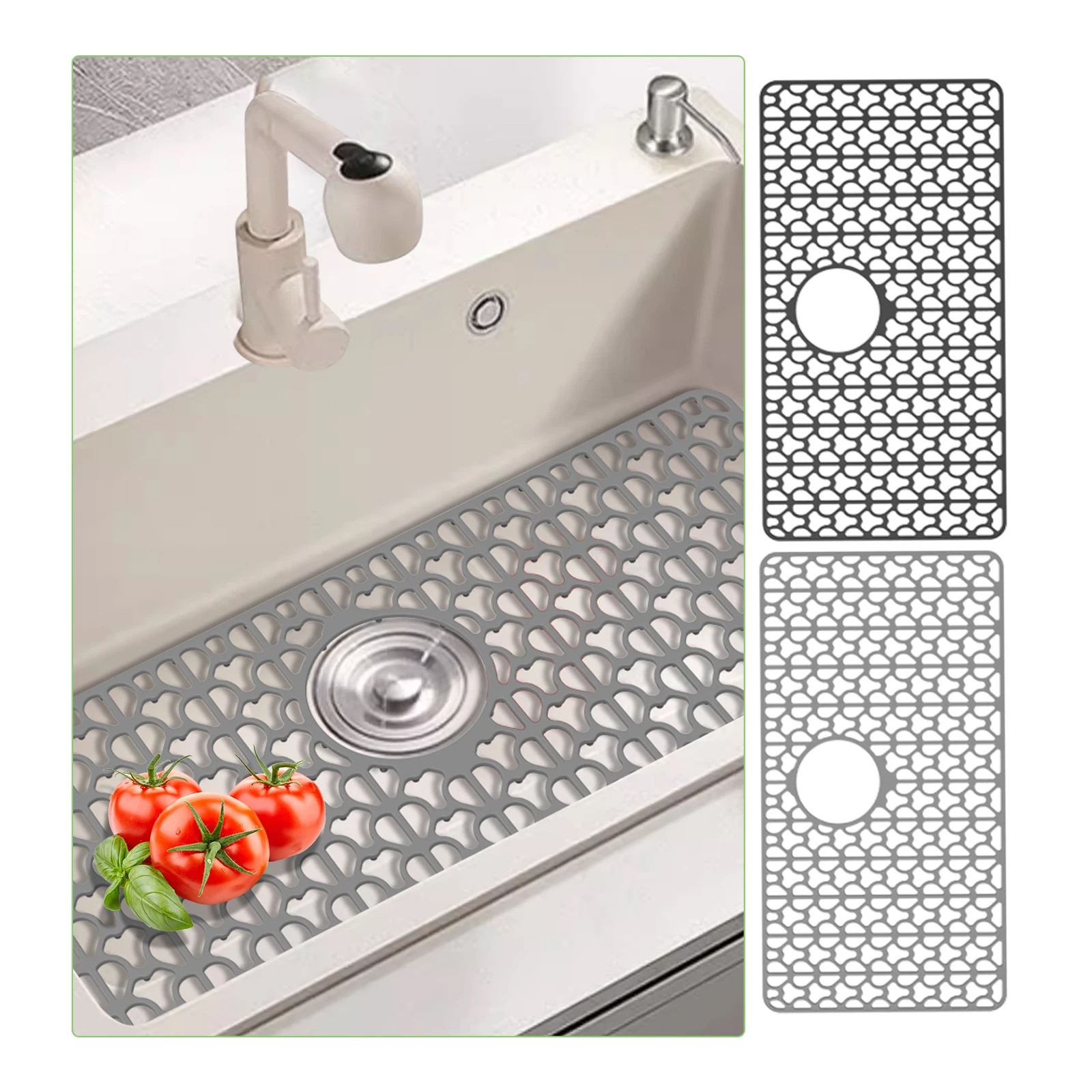 Silicone Kitchen Sink Mat Non SlipDishwashing Pad with Hollow DesignProtects Sink Bottom from Scratches Multi Functional Durable