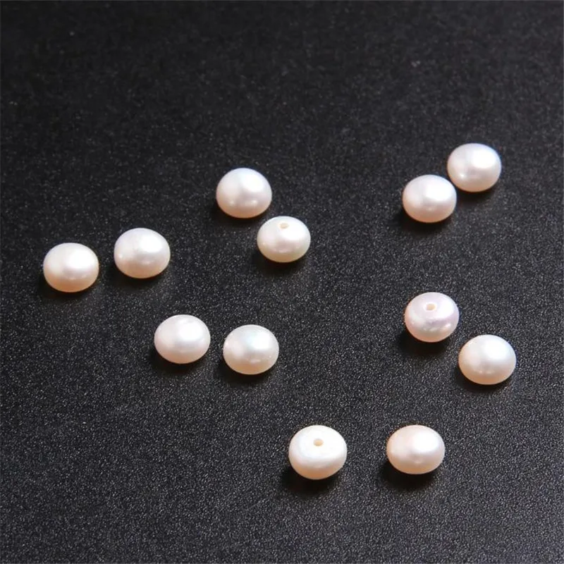 

Factory Price Zhuji Natural Pearls 5A High Luster Loose Freshwater Pearl Button Pearl White Beads for DIY Stud Earring Ring