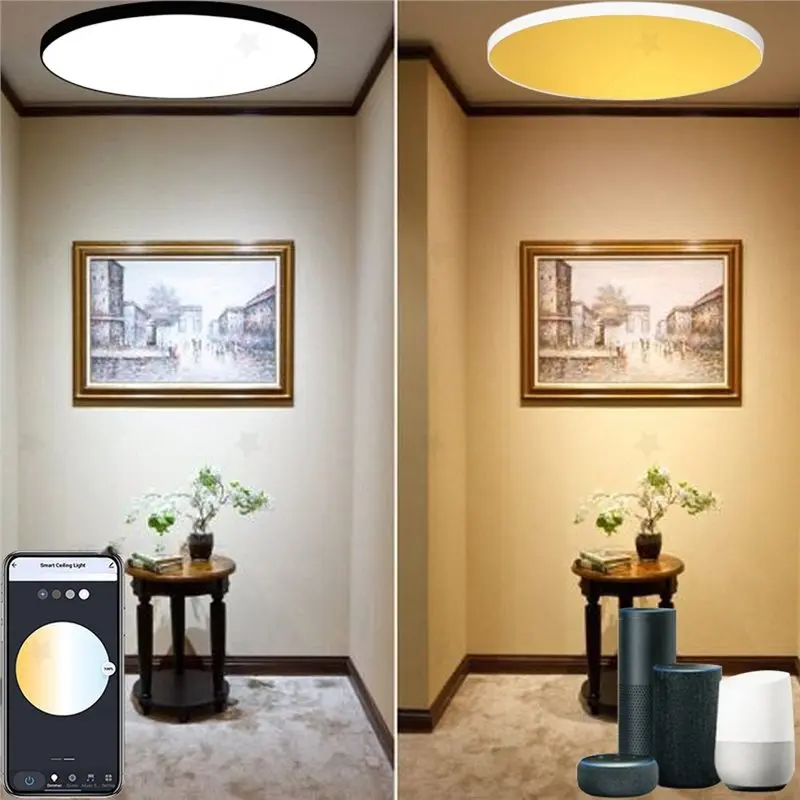 Y42A-Zigbee 3.0 24W Led Ceiling Light Smart Lamp RGBCW Led Works With Alexa Google Voice Home APP Dimmer Control White