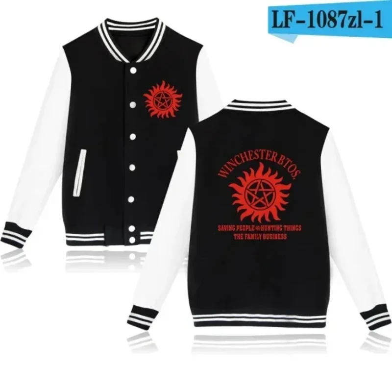 

Winchester brothers baseball jackets bomber jacket men women unisex sweatshirt casual Harajuku hoodies uniform outwear coat