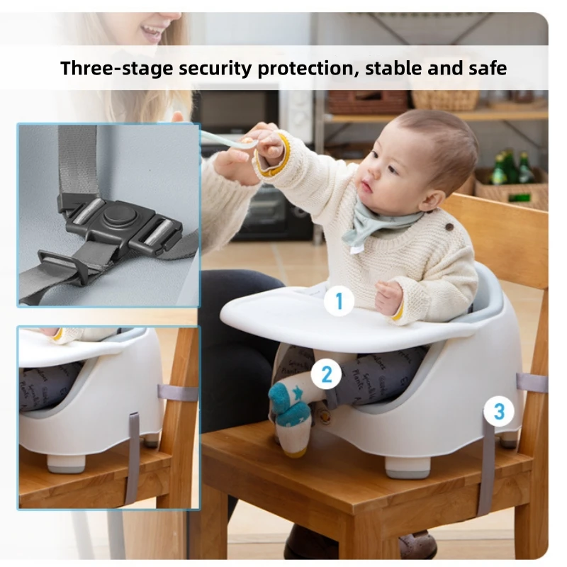 Silla de comedor ligera y portátil para bebé, asiento de refuerzo de material PP multifuncional, simple para niños