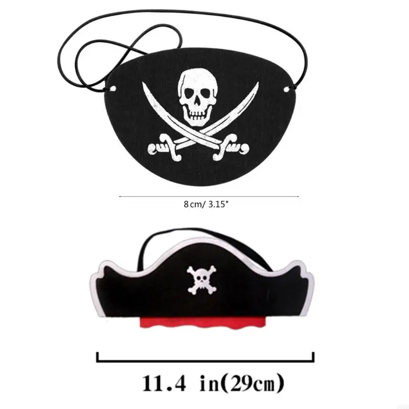 39bb Halloween Bandband Pirate Hat Band Coubelle Roleplay Eyepatch Kids Costume Accessoire