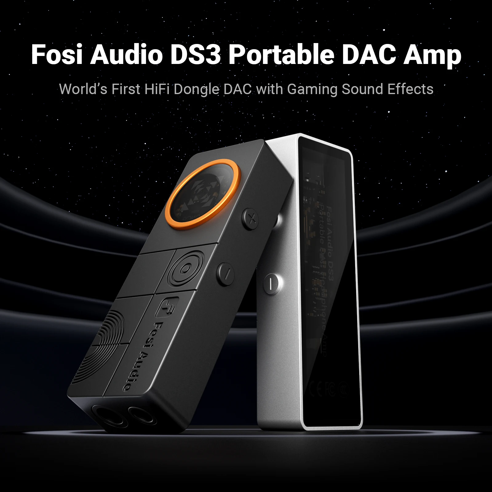 Fosi Audio DS3 Portable DAC Amplifer HIFI Headphone Amplifer Decoder For iPhone and Mobile Devices DAC 4.4mm Balanced/3.5mm Jack