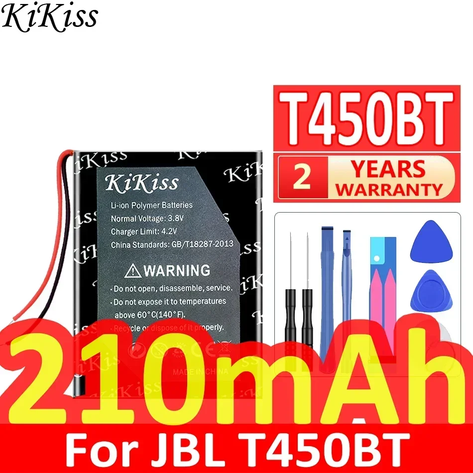 بطارية KiKiss بقدرة 210 مللي أمبير في الساعة لـ JBL T450BT