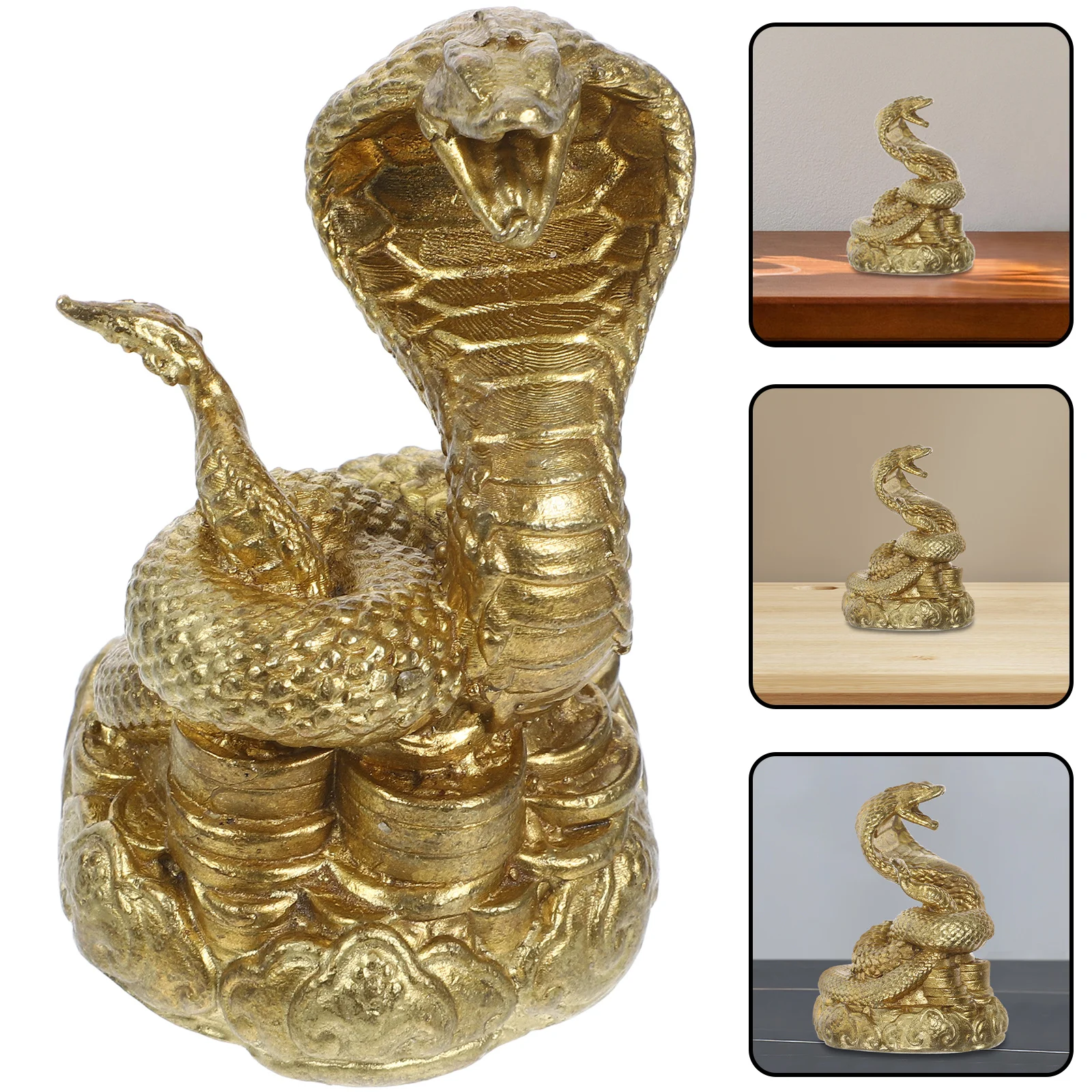 

Brass Snake Statue Desktop Decor Unique Retro Snake Sculpture Home Office Car Ornament Brass Craft Desktop Decor