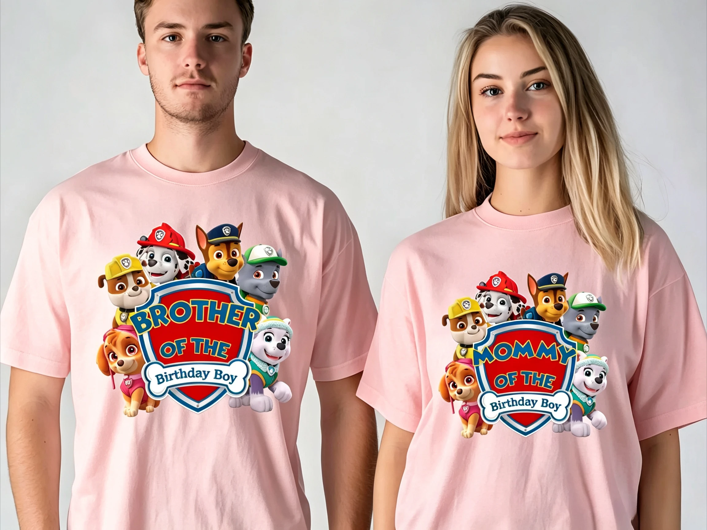 PAW Patrol Birthday Family Matching Shirts Mommy Brother Of The Birthday Boy Cotton Tops Adult Family Birthday Party Gift