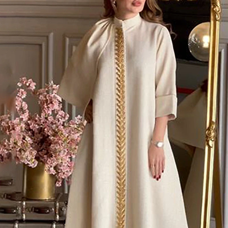Elegant Long Evening Dresses for Saudi Arabia Women High-Neck Ankle-Length A-Line Prom Party Gala Special Events Wedding 2024