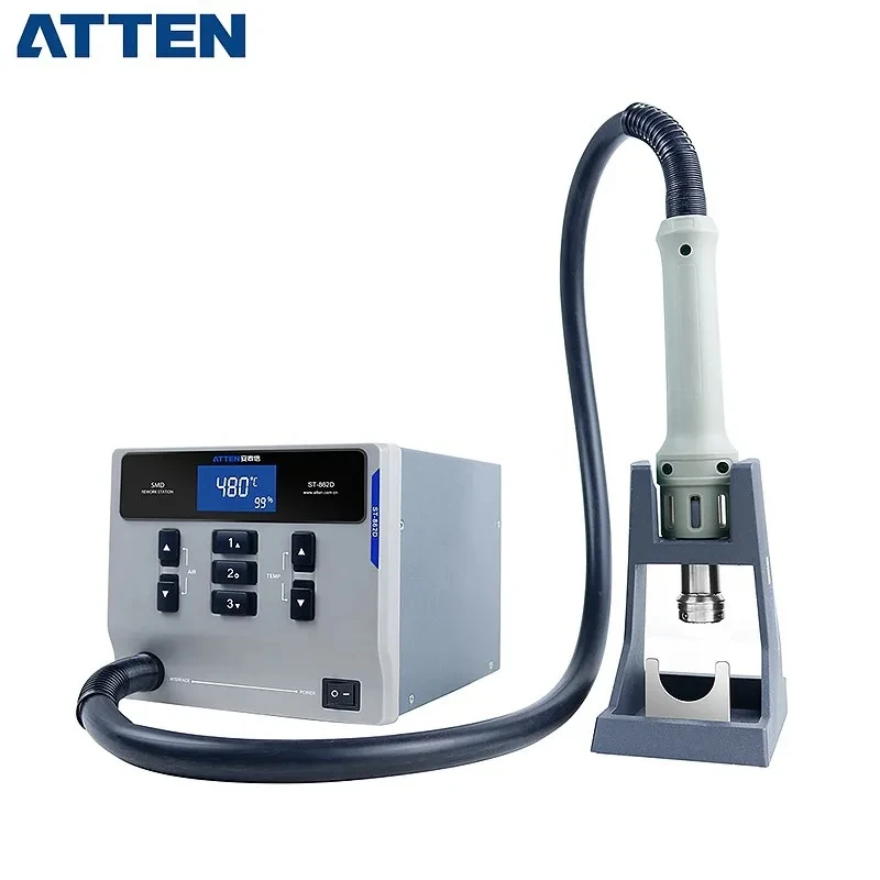 ATTEN St-862D 110V / 220V 1000W Hot Air Gun Digital Display BGA Rework Station Automatic Sleep Repair Desoldering Station