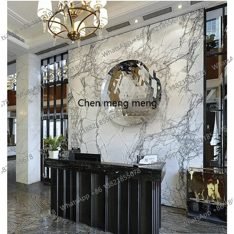 Metal Trigonometric Geometry Concave Mirror, Stainless Steel Pendant, Living Room, Bedroom, Villa wall decoration