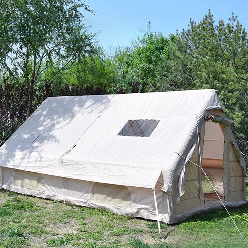 

Factory Hot Selling 12 Pro Inflatable Tent Beige Color Popular Camping Tent Air Tent House For Outdoor