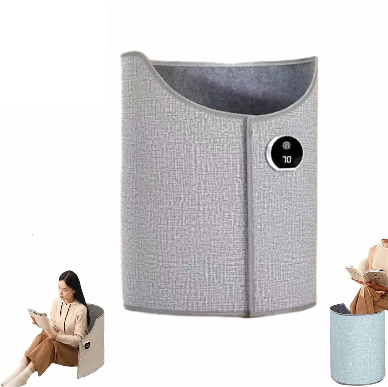 Electric Foot Heater Under Desk Silent Foldable Leg Warmer Thermostat Auto Shut Off Timer Office Home EU/UK Plug