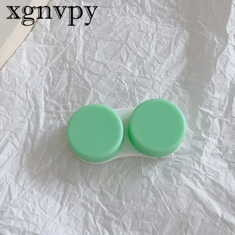 XgnvpyContact Lens Box, cor sólida, plana, fosco, caixa dupla, única lente de contato, DIY Cuidados