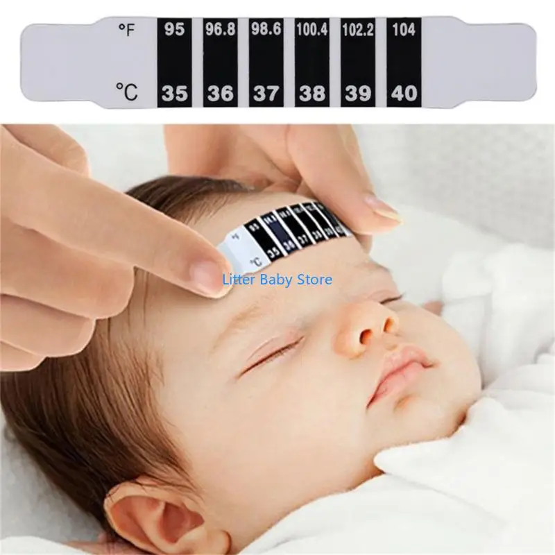 N80C Forehead Thermometer Strips Kid Fever Stickers Safety Fever Strips