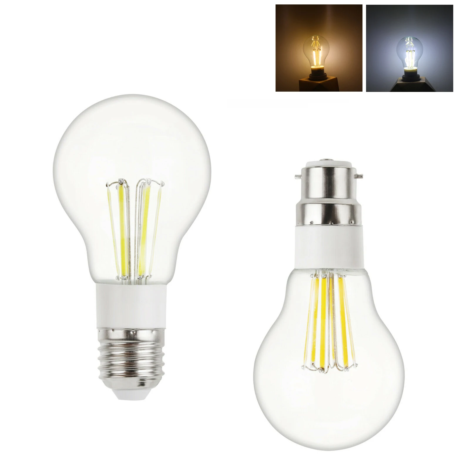 

A55 Led Filament Globe Light Bulb Decoration Glass Ac85-265v dc12v Screw Lamp 3w 4w 6w E27 Retro Bulbs Cold Leds 360 For