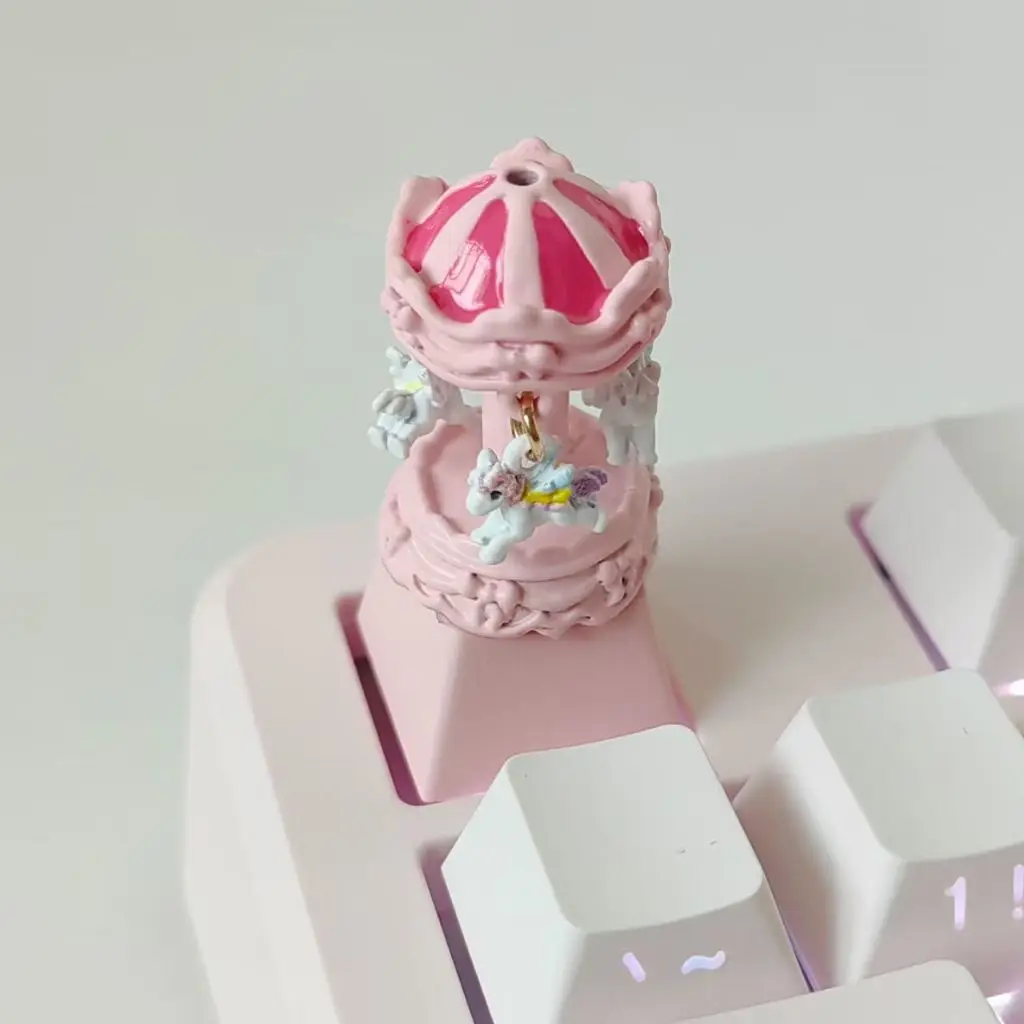 

Spinning Carousel Keycap - Moving Cherry MX Artisan ESC | Dynamic Desk Decor for Mechanical Keyboards, DIY Motion Charm