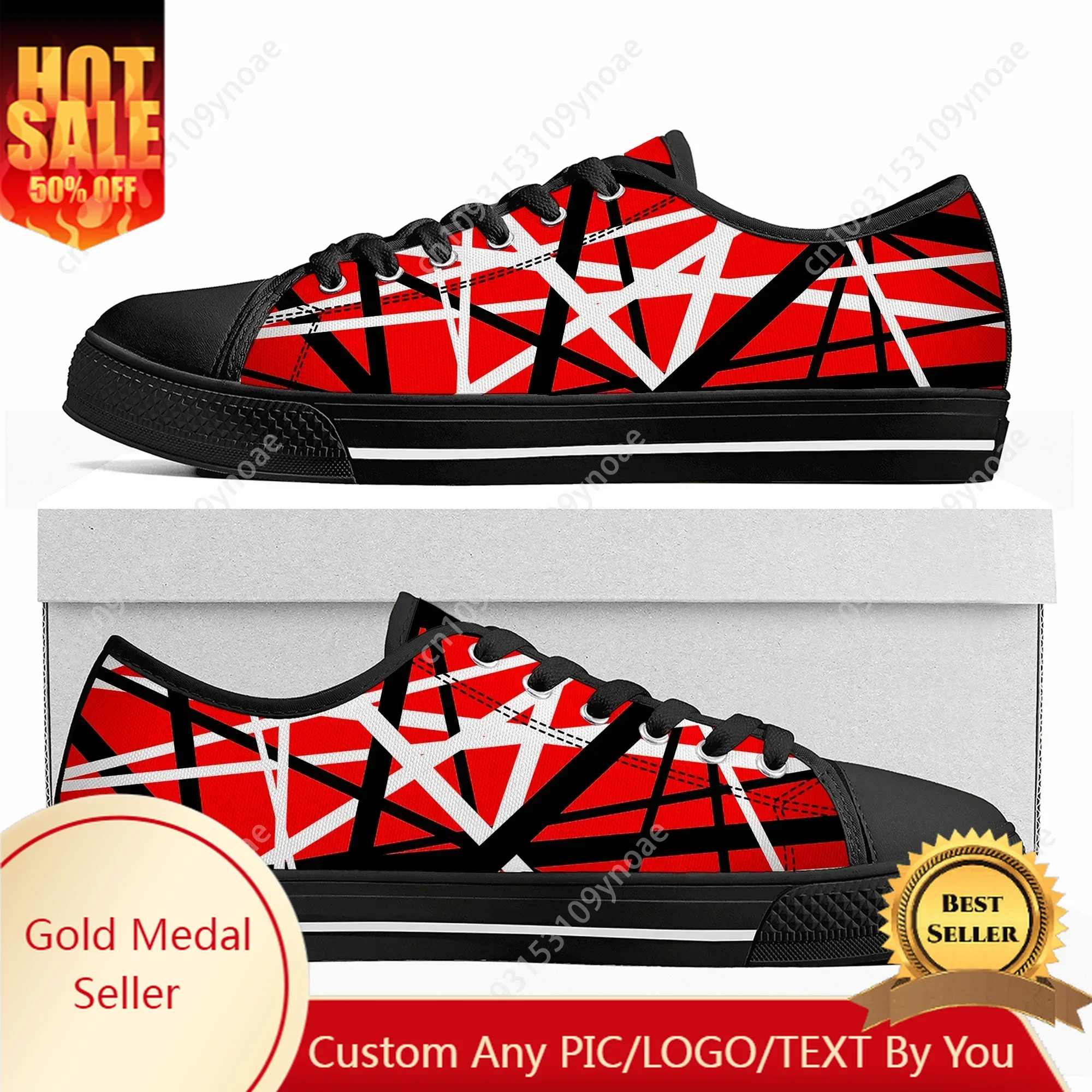 Van Evh 1984 Stripes Halen Low Top Кроссовки высокого качества Мужские женские подростковые парусиновые кроссовки 5105 Повседневная обувь для пар Обувь на заказ