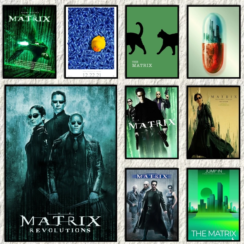 The Matrix Movie Painting Calligraphy HD Canvas Poster living room bedroom bar aesthetic decoration