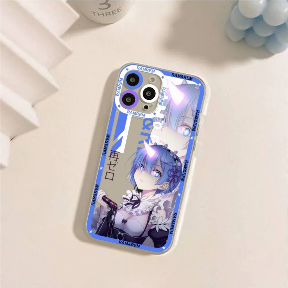 Coque de téléphone Anime R-Re Z-ontariR-Rem, coque pour iPhone 11, 12, 13 Mini Pro Max, 14 Pro Max, 15Pro Max