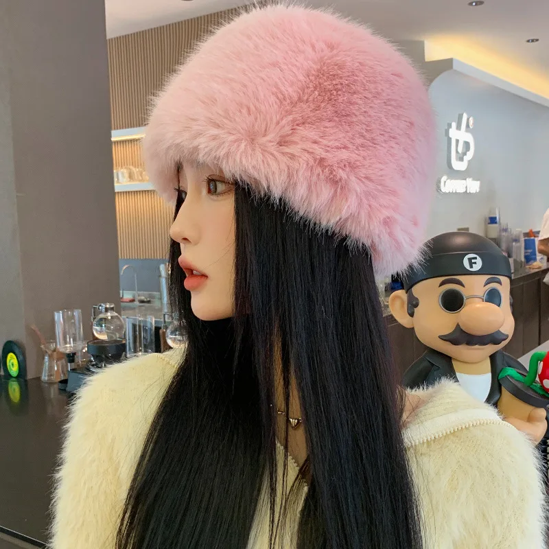 Hot Sale Fur Hat Women Warm Snow Ski Cap Female Faux Fox Fur Thick Warm Winter Hat Lady Windproof Russian Hat Ear Warmer Bonnet