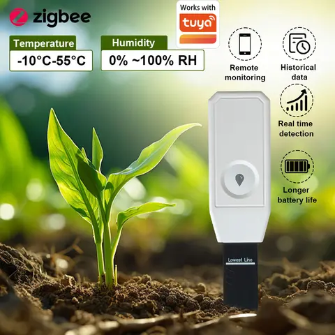 Tuya Zigbee Soil Moisture Tester Thermohygrometer Intelligent Soil Tester Soil Monitoring Sensor Plant Monitor