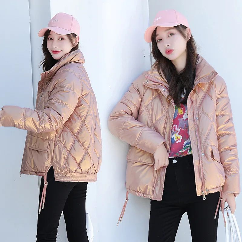 90% White Duck Down Jacket Winter PU Bright Coat Women Snow Clothes 2024 Loose Medium Long Female Warm Down Parka Oversize New