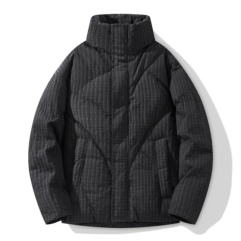 جديد الشتاء أسفل تنوعا بلون سترة العصرية عارضة الأعمال الشباب الوقوف طوق فضفاض يندبروف زوجين سترة