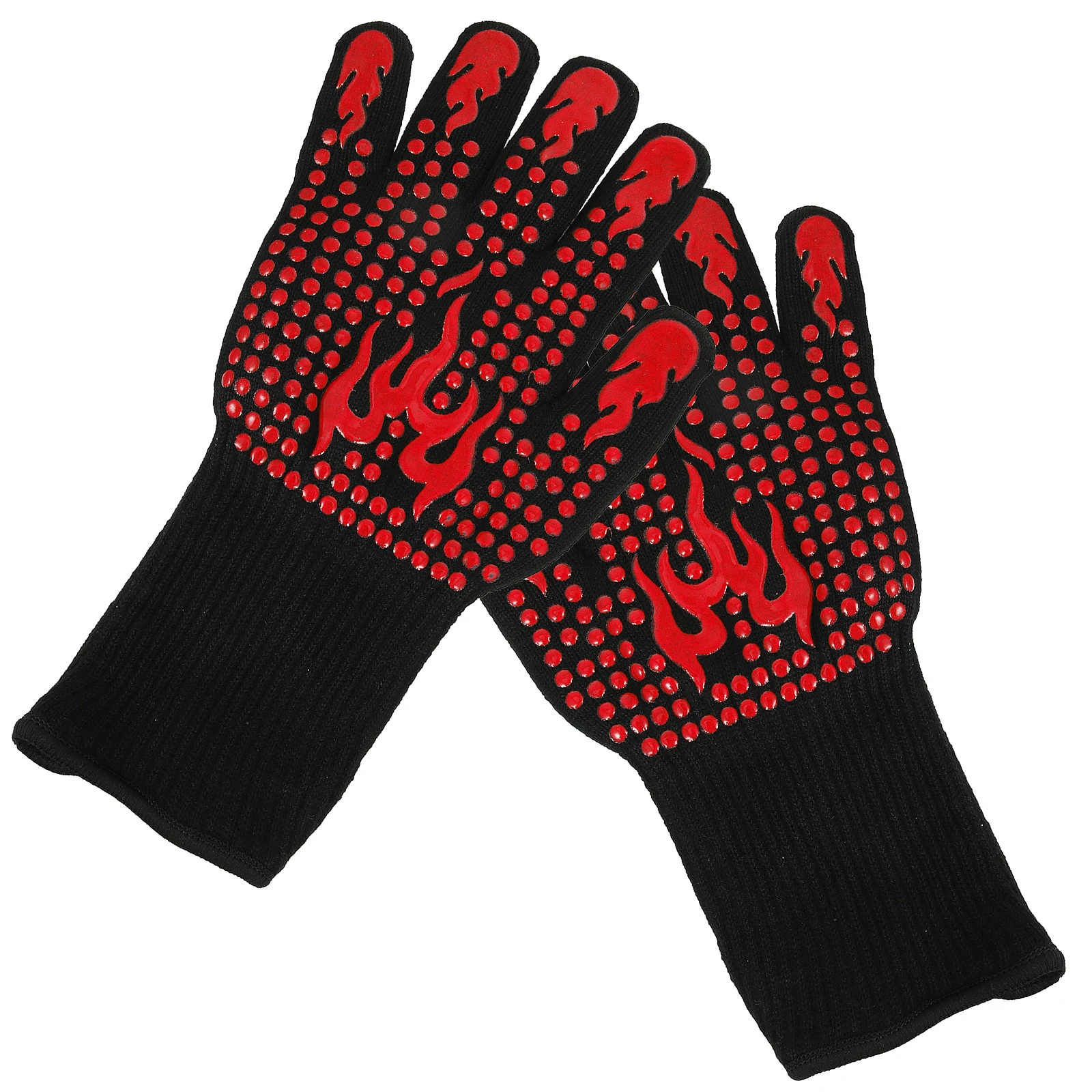 

1 Pair Heat Resistant Silicone Gloves Thickened Oven Mitts Microwave Bbq Glove Non-Slip Kitchen Protective Gear High