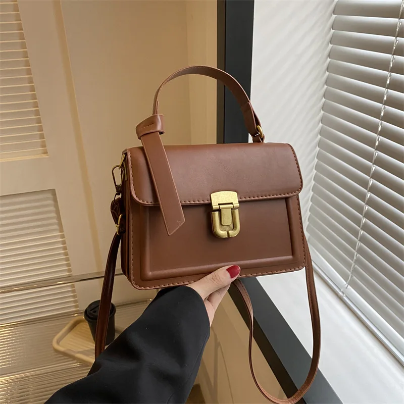 Retro Handbag New Simple Solid Color Small Square Crossbody Bag Joker Shoulder Bag Texture Messenger Luxury Brand Shoulder Bag