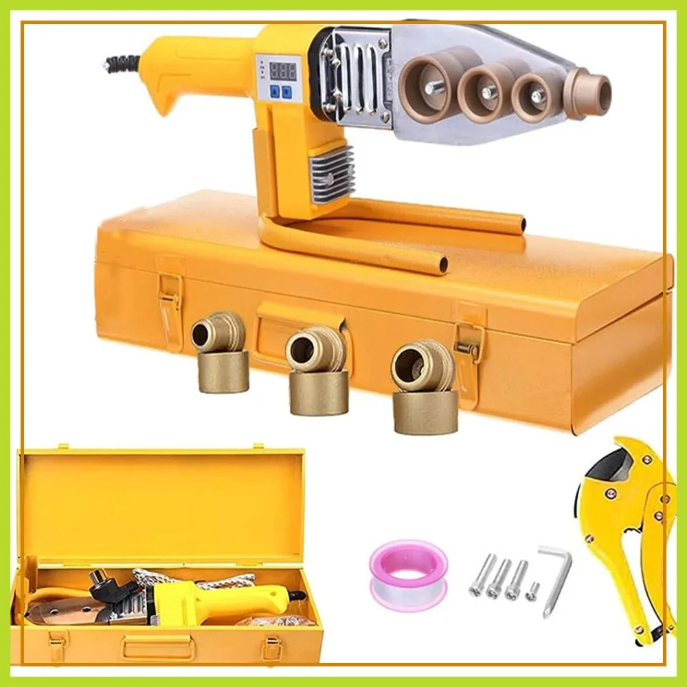 

PPR Pipe Welding Machine 1000W, Plastic Welder Kit with 6 Nozzles for Hot Melt Water Pipe