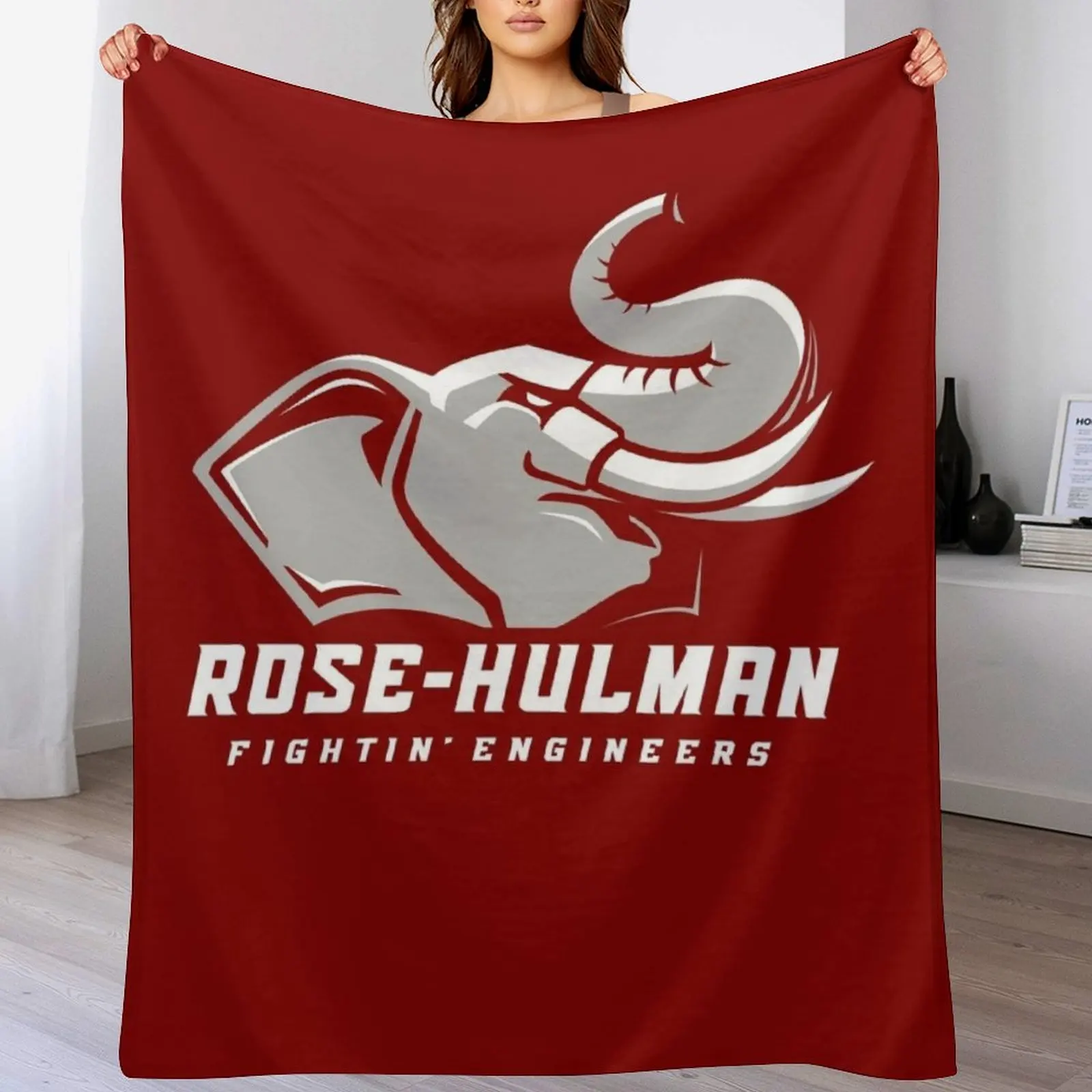 The Rose Hulman Fightin' Engineers Throw Blanket Nap Quilt Camping Blankets