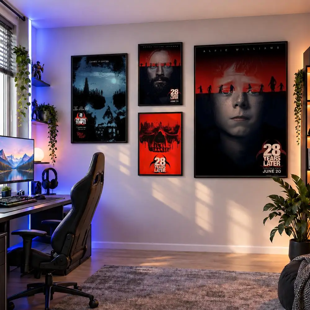 Movie 28 Years Later Bone Temple Poster Wall Art PP Waterproof HD Self Adhesive Modern Home Decor Living Room Apartment Gift