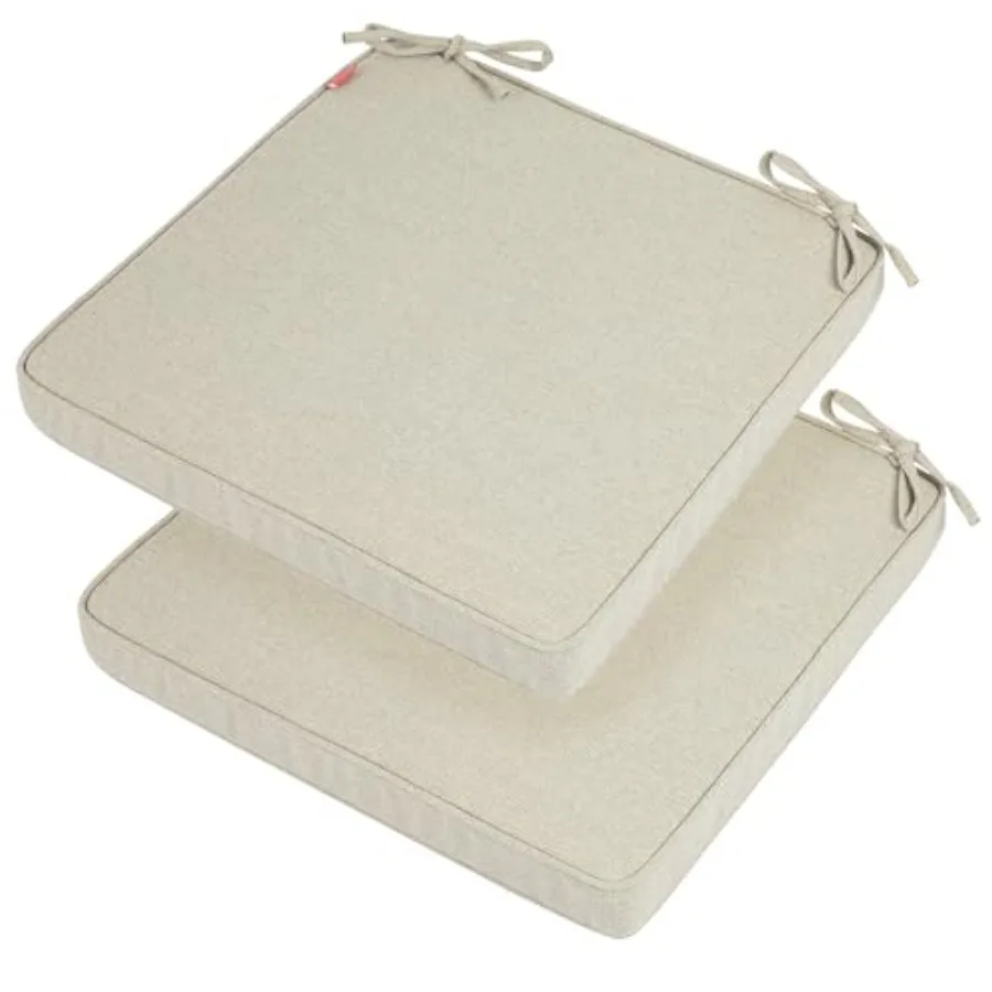 

Patio Chair Cushion 18"x18"x2.5" for Patio Furniture, 2 Pack, Indoor/Outdoor Waterproof Square Corner Seat Cushion with Ties, C