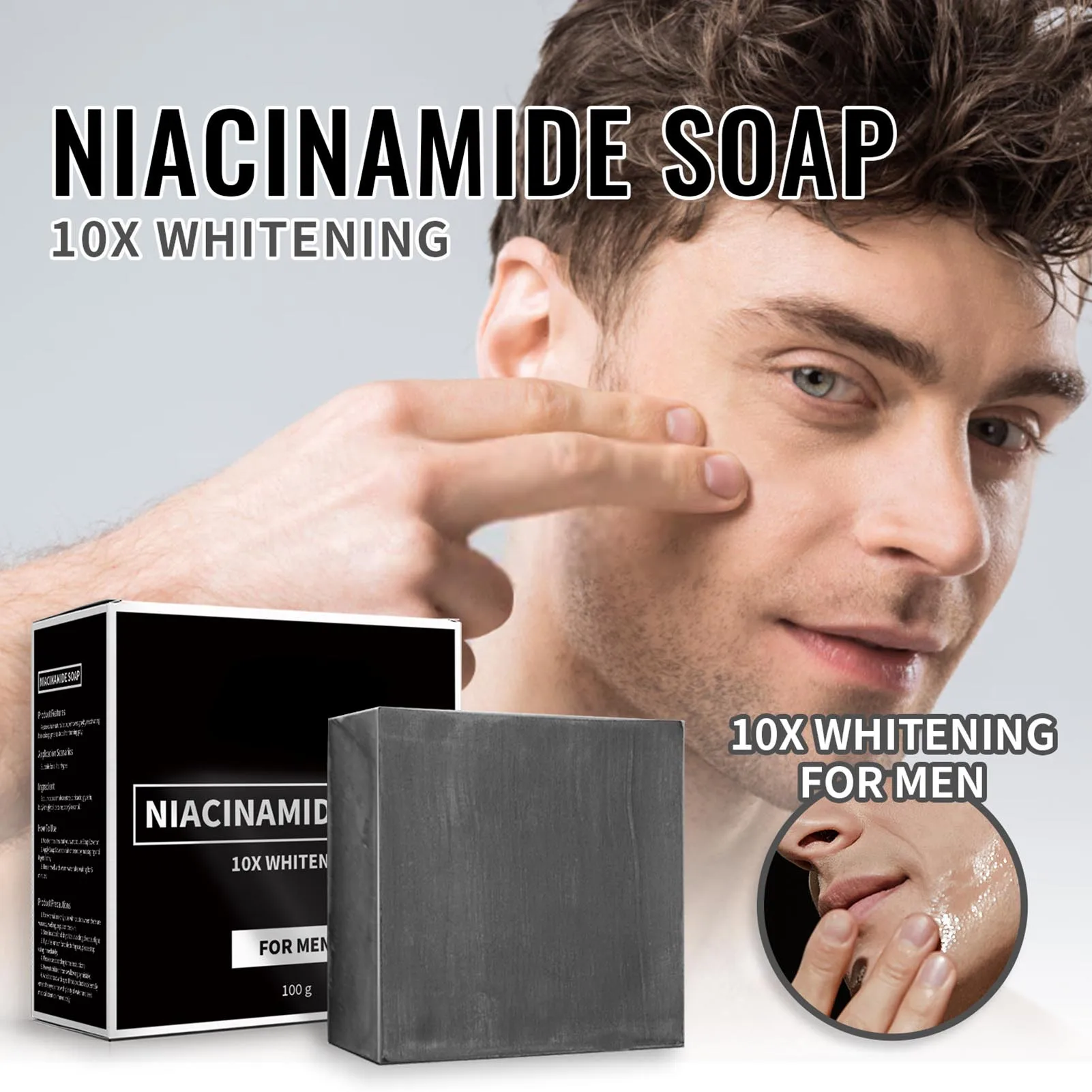 Bamboo Charcoal Face Soap Scalp Nutrition Supplement Easy Absorption Natural Soap Suitable for Washing Hands Face