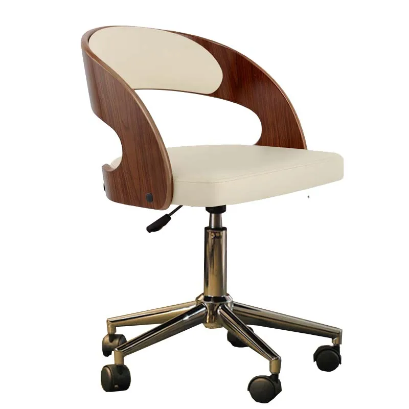 Solid Wood Adjustable Swivel Conference Chair, Height Adjustable Office Seat for Meeting Room, Home Office and Daily Work
