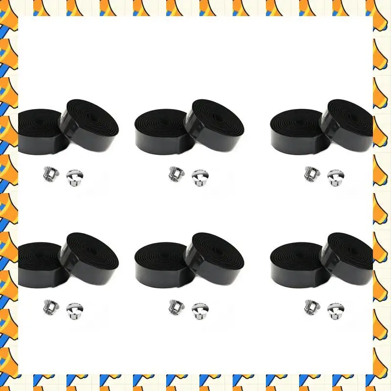 

ABYB 12X шоссейный велосипед, пробковая лента для руля + 12 заглушек для руля, черный