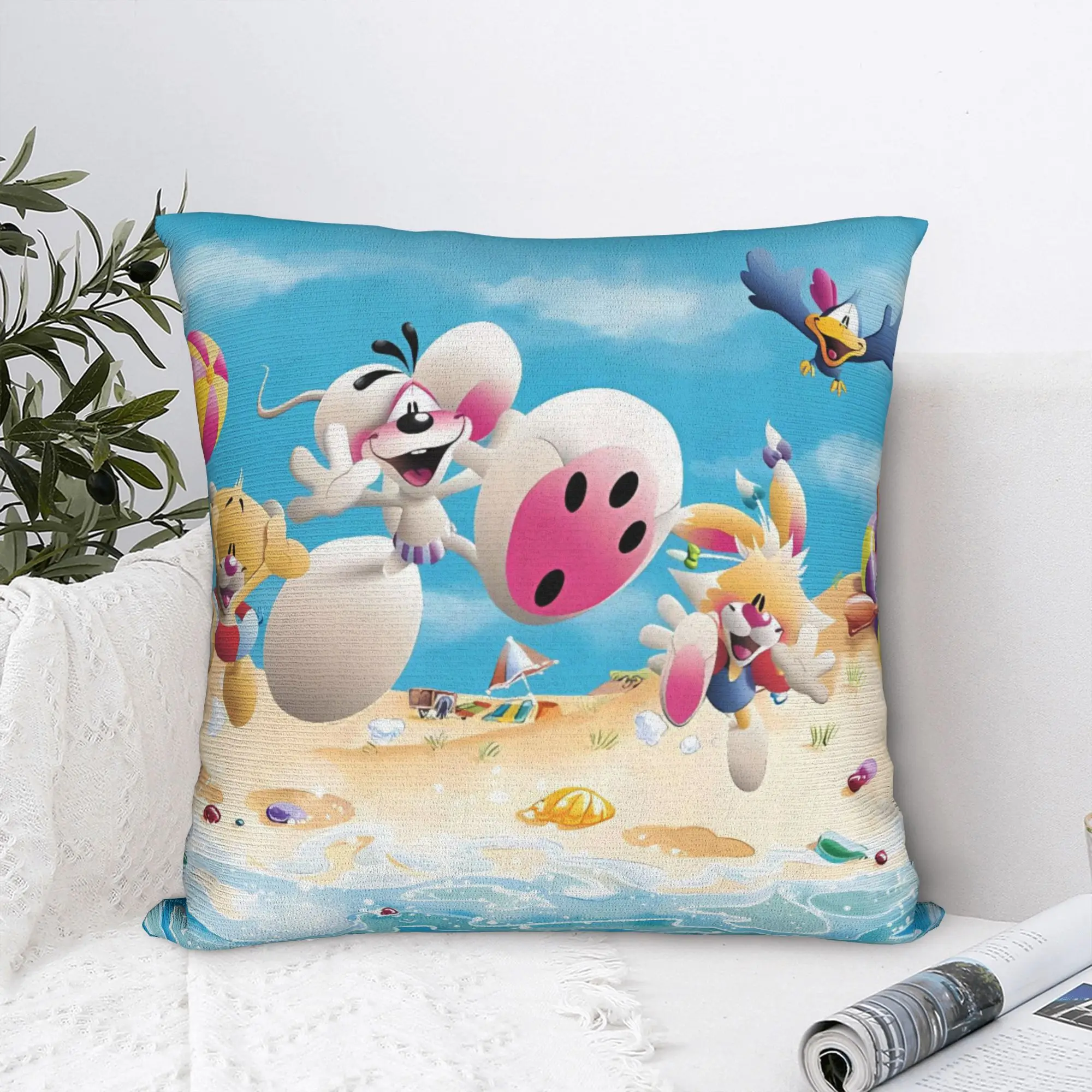 

Diddl Playing Pillow Cover Soft Cushion Cover Vintage Pillow Case For Couch Sofa Bedroom
