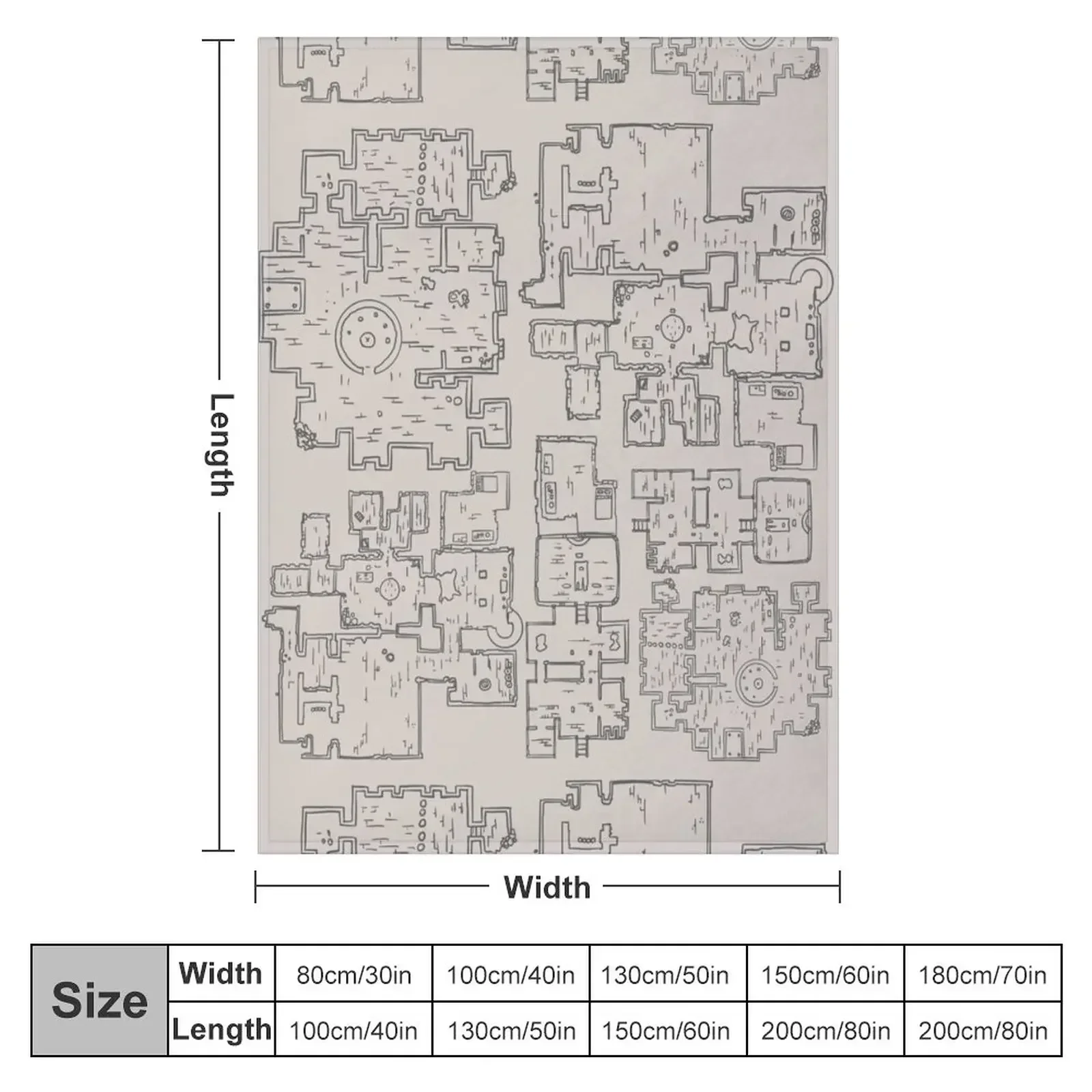 D&D Dungeon Map Throw Blanket Thermal christmas gifts Blankets